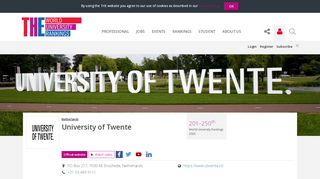 
                            7. University of Twente World University Rankings | THE