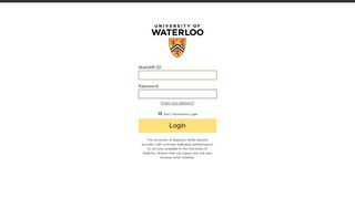 
                            1. University of Waterloo – Login