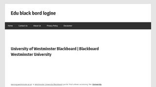 
                            5. University of Westminster Blackboard Login | Westminster ...