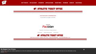 
                            12. University of Wisconsin | Online Ticket Office | My Account - evenue.net