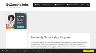 
                            5. University Scholarship Program - Go Zambia Jobs