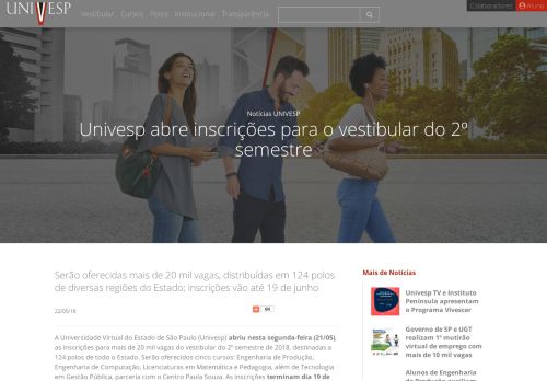 
                            4. Univesp abre inscrições para o vestibular do 2º semestre _ Univesp |