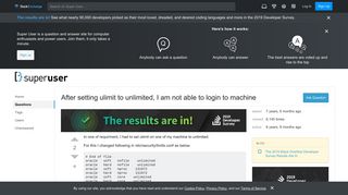 
                            6. unix - After setting ulimit to unlimited, I am not able to login ...