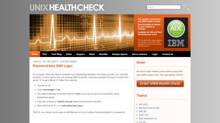 
                            3. UNIX Health Check - Password-less SSH Login