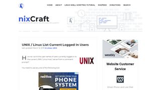 
                            8. UNIX / Linux List Current Logged In Users - nixCraft