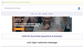 
                            4. unix login welcome message - Unix.com
