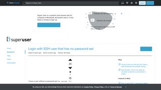
                            7. unix - Login with SSH user that has no password set - Super User