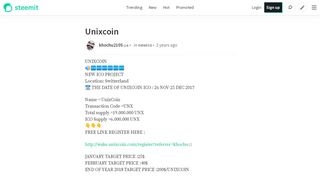 
                            13. Unixcoin — Steemit