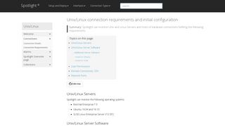 
                            10. Unix/Linux connection requirements and initial configuration - Spotlight