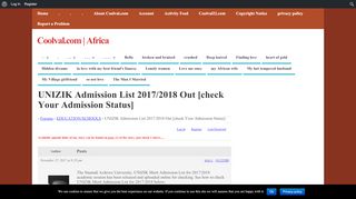 
                            4. UNIZIK Admission List 2017/2018 Out [check Your Admission Status ...
