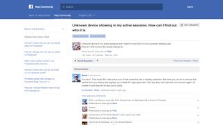 
                            2. Unknown device showing in my active sessions. How ... - Facebook