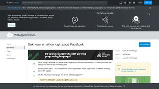 
                            3. Unknown email on login page Facebook - Web Applications Stack Exchange