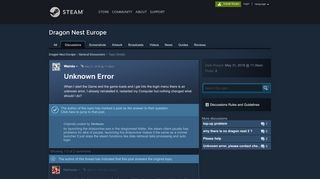 
                            1. Unknown error :: Dragon Nest Europe General ... - Steam Community