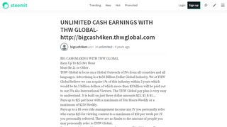 
                            6. UNLIMITED CASH EARNINGS WITH THW GLOBAL-http ... - Steemit