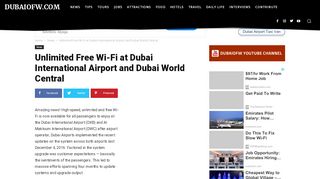 
                            4. Unlimited Free Wi-Fi at Dubai International Airport and ...