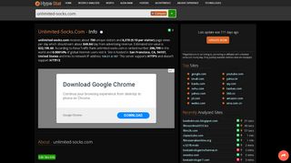 
                            11. Unlimited-socks.com: Unlimited Socks - traffic statistics - HypeStat