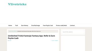 
                            10. (Unlimited Trick) Fanmojo Fantasy App -Refer & Earn Paytm Cash ...