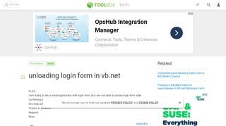 
                            11. unloading login form in vb.net - IT Toolbox