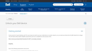 
                            4. Unlock your Bell device : Alcatel - Bell support - Bell Canada