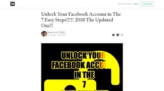 
                            1. Unlock Your Facebook Account in The 7 Easy Steps!!!!! 2018 - Medium