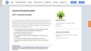 
                            4. Unlocking the Bootloader MOTOROLA Android ... - Motorola Support