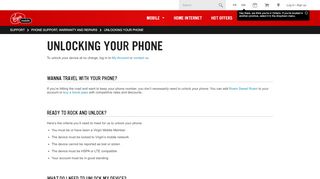 
                            9. Unlocking your phone - Virgin Mobile