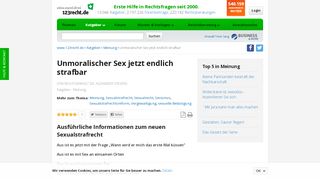 
                            13. Unmoralischer Sex jetzt endlich strafbar Meinung 123recht.de