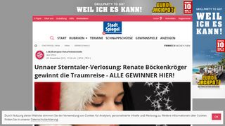 
                            3. Unnaer Sterntaler-Verlosung: Renate Böckenkröger gewinnt die ...