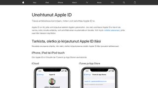 
                            7. Unohtunut Apple ID - Apple-tuki - Apple Support