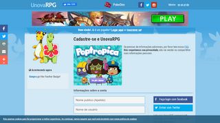 
                            3. UnovaRPG Pokemon Online Game | Cadastre-se