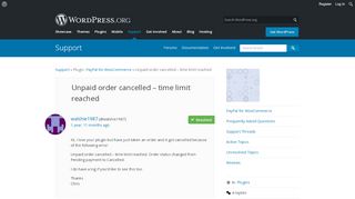 
                            11. Unpaid order cancelled – time limit reached | WordPress.org