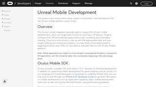 
                            9. Unreal Mobile Development - Oculus Developer Center