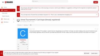 
                            9. Unreal Tournament 3 Can't login (Already registered) | IGN Boards ...