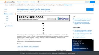 
                            12. Unregistered user login for wordpress - Stack Overflow