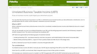 
                            8. Unrelated Business Taxable Income (UBTI) - Fidelity