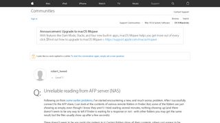 
                            12. Unreliable reading from AFP server (NAS) - Apple Community