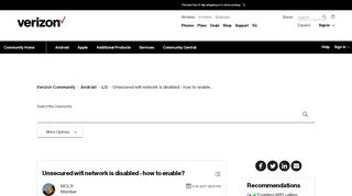 
                            9. Unsecured wifi network is disabled - how to enable... - Verizon ...