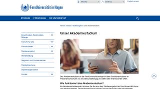 
                            6. Unser Akademiestudium - FernUniversität in Hagen