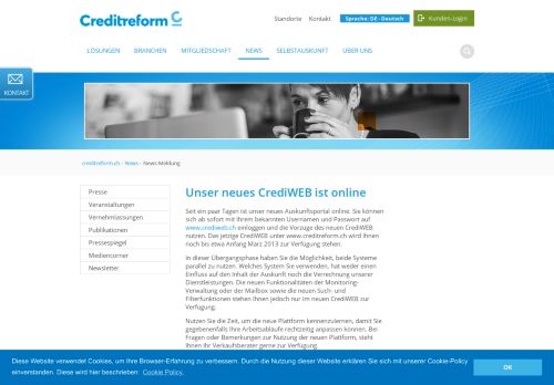 
                            2. Unser neues CrediWEB ist online | Creditreform