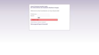 
                            3. Unser Ortsnetz GmbH Kundenportal - Unser Ortsnetz Kunden-Login