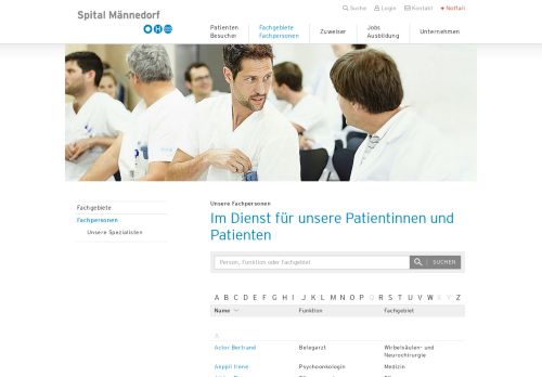 
                            8. Unsere Fachpersonen - Spital Männedorf