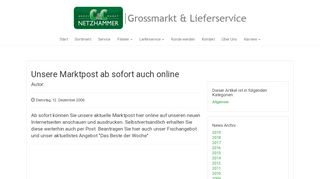 
                            7. Unsere Marktpost ab sofort auch online - Netzhammer