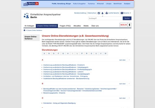 
                            10. Unsere Online-Dienstleistungen (z.B. Gewerbeanmeldung) - Berlin.de