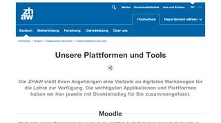 
                            7. Unsere Plattformen und Tools | ZHAW Zürcher Hochschule für ...