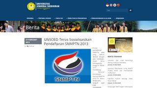 
                            11. UNSOED Terus Sosialisasikan Pendaftaran SNMPTN 2013 ...