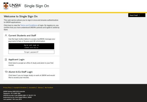 
                            7. UNSW Web Single Sign-On