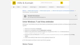 
                            3. Unter Windows 7 und Vista einbinden - WEB.DE Hilfe