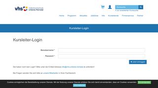 
                            12. Unteres Remstal vhs: Kursleiter-Login
