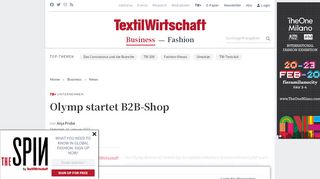 
                            13. Unternehmen: Olymp startet B2B-Shop - TextilWirtschaft