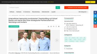 
                            12. Unternehmen teamazing revolutioniert Teambuilding mit Virtual ...